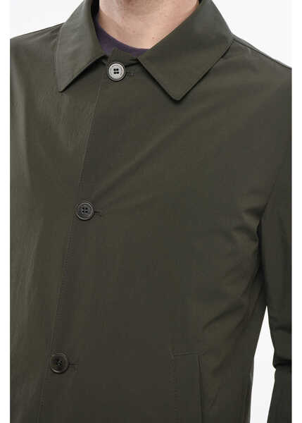 Paltoane CORNELIANI Cc Colelction Solid Color Rain Coat Jacket With Buttons Green Barbati (BM 18774388) 3
