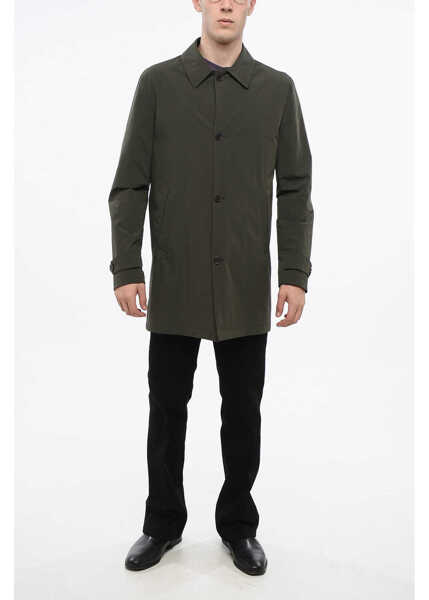 Paltoane CORNELIANI Cc Colelction Solid Color Rain Coat Jacket With Buttons Green Barbati (BM 18774388) 4