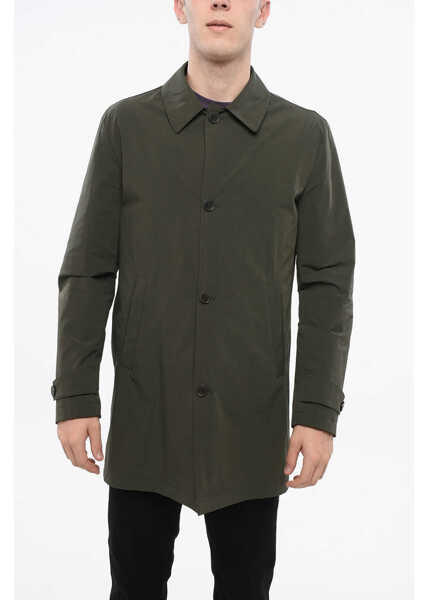 Paltoane CORNELIANI Cc Colelction Solid Color Rain Coat Jacket With Buttons Green Barbati (BM 18774388) 1