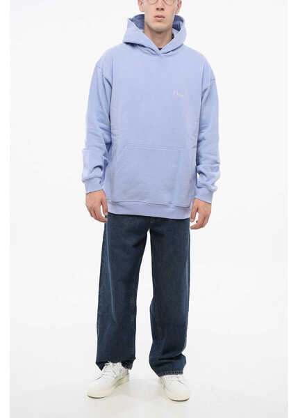 Bluze de trening Dime Fleceed-Cotton Hoodie With Patch Pocket Blue Barbati (BM 18774391) 4