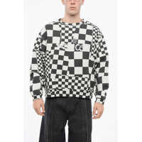 Bluze de trening Checked Crew-Neck Sweatshirt With Rib Hem Barbati