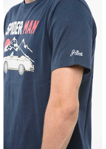 Tricouri Mc2 Saint Barth Printed Spider Man Crew-Neck T-Shirt Blue Barbati (BM 18774529) 3