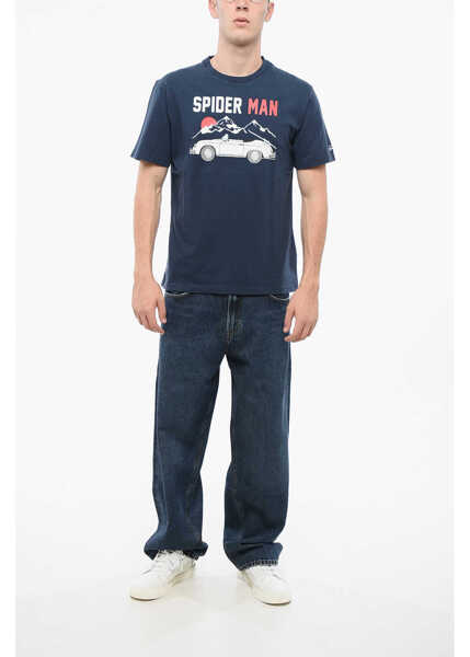 Tricouri Mc2 Saint Barth Printed Spider Man Crew-Neck T-Shirt Blue Barbati (BM 18774529) 4