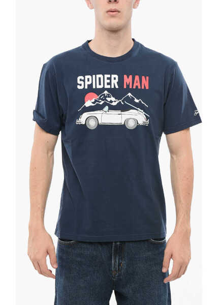 Tricouri Mc2 Saint Barth Printed Spider Man Crew-Neck T-Shirt Blue Barbati (BM 18774529) 1