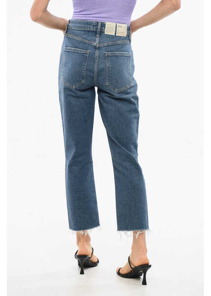 Blugi drepti AGOLDE Frayed Hem High Waist Jeans 17Cm Blue Femei (BM 18774577) 2