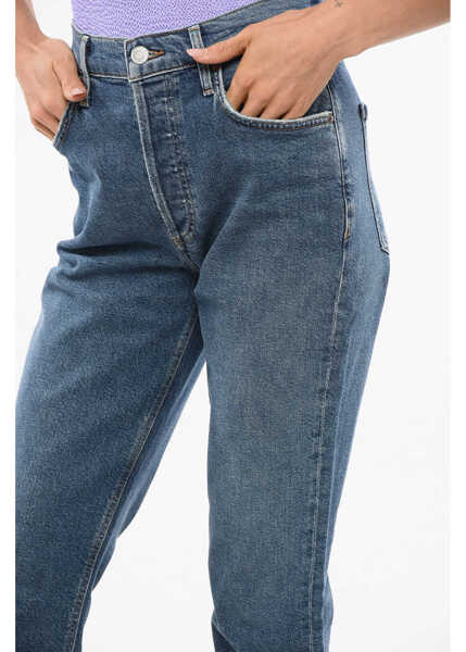 Blugi drepti AGOLDE Frayed Hem High Waist Jeans 17Cm Blue Femei (BM 18774577) 3