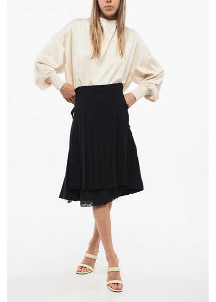 Fuste scurte N21 Pleated Skirt With Lace Detail Blue Femei (BM 18774583) 4