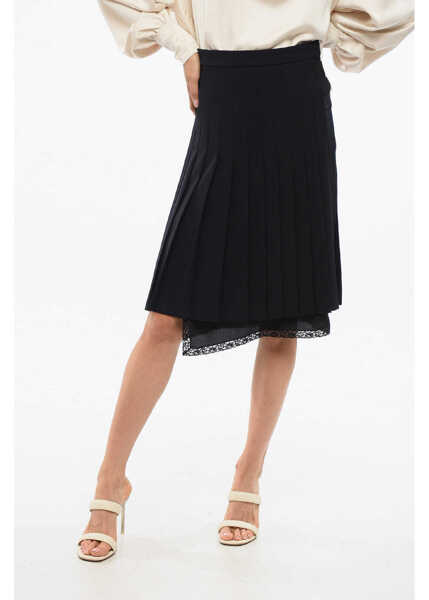 Fuste scurte N21 Pleated Skirt With Lace Detail Blue Femei (BM 18774583) 1