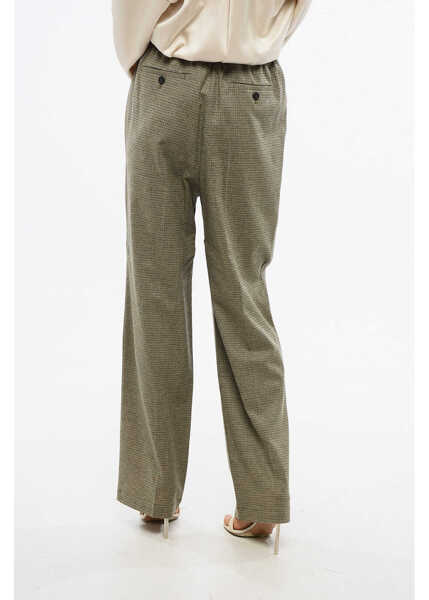 Pantaloni casual Pinko Checked Single Pleat Rivista Pants With Drawstring Waist Green Femei (BM 18774670) 2