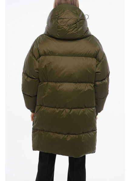 Geci de iarna Bacon Removable Hood Puffa Down Jacket Military Green Femei (BM 18774679) 2