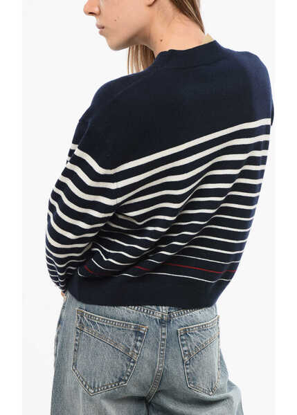 Pulovere A.P.C. Striped Merinos Wool Billie Crew-Neck Sweater Blue Femei (BM 18774757) 2