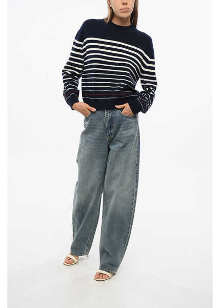 Pulovere A.P.C. Striped Merinos Wool Billie Crew-Neck Sweater Blue Femei (BM 18774757) 4