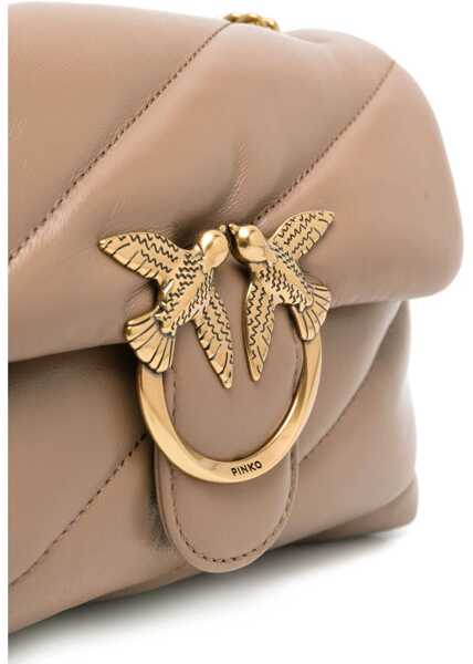 Genti de umar Pinko Love Mini Puff Shoulder Bag BISCOTTO ZENZERO-ANTIQUE GOLD Femei (BM 18774874) 5