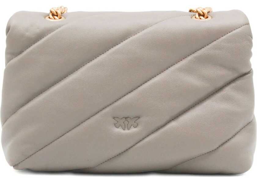 Genti de umar Pinko Love Classic leather Shoulder Bag GRIGIO ASFALTO 1 - ANTIQUE GOLD Femei (BM 18774889) 3