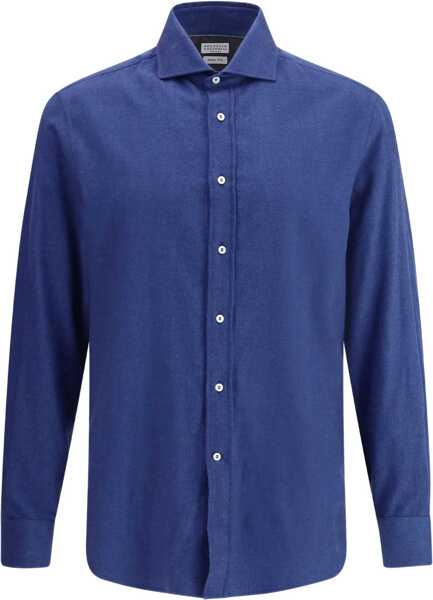 Camasi casual Brunello Cucinelli Cotton Shirt BLU COLORATO Barbati (BM 18774892) 1