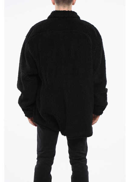 Paltoane Maison Margiela Mm1 Mm10 Solid Color Faux Fur Coat Black Barbati (BM 18774952) 2