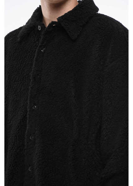 Paltoane Maison Margiela Mm1 Mm10 Solid Color Faux Fur Coat Black Barbati (BM 18774952) 3