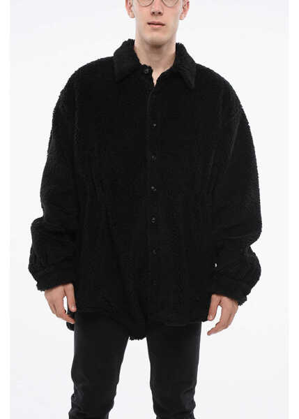 Paltoane Maison Margiela Mm1 Mm10 Solid Color Faux Fur Coat Black Barbati (BM 18774952) 1