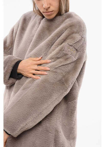 Jachete TATRAS Faux Fur Tamil Jacket With Golden Effect Zip Pink Femei (BM 18774976) 3