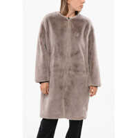 Jachete Faux Fur Tamil Jacket With Golden Effect Zip Femei