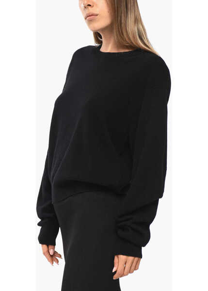 Pulovere MRZ Solid Color Virgin Wool And Cashmere Crew-Neck Sweater Black Femei (BM 18774988) 3