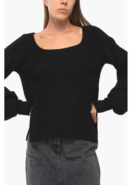 Pulovere Loulou Studio Ribbed Cashmere Hermus Sweater Black Femei (BM 18775018) 4