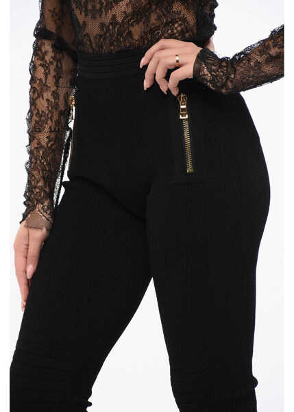 Colanti Balmain Knitted Leggings With Zip Detail Black Femei (BM 18775024) 3