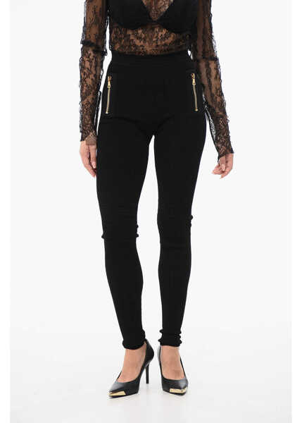 Colanti Balmain Knitted Leggings With Zip Detail Black Femei (BM 18775024) 1