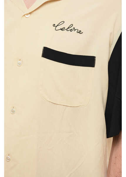 Camasi casual Cline Two-Tone Shirt With Breast Pocket Beige Barbati (BM 18775030) 3