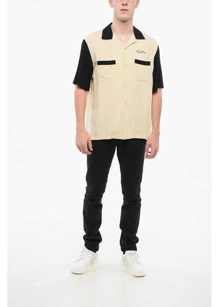 Camasi casual Cline Two-Tone Shirt With Breast Pocket Beige Barbati (BM 18775030) 4