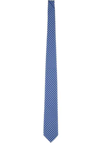 Cravate Ferragamo Doggie Print Tie BLUE Barbati (BM 18775108) 1