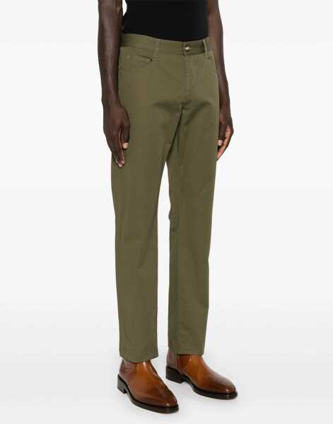 Pantaloni casual Saint Laurent Lightweight Cotton 5-Pockets Pants With Belt Loops Green Barbati (BM 18775282) 3