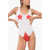 Elisabetta Franchi One-Piece Swimsuit With Star Print White