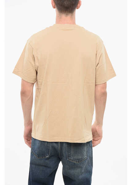 Tricouri Dime Cotton Crew-Neck T-Shirt With Frontal Logo Beige Barbati (BM 18775318) 2