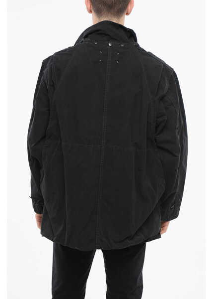 Jachete Maison Margiela Mm1 Mm10 Cotton Utility Jacket With Velvet Collar Black Barbati (BM 18775330) 2