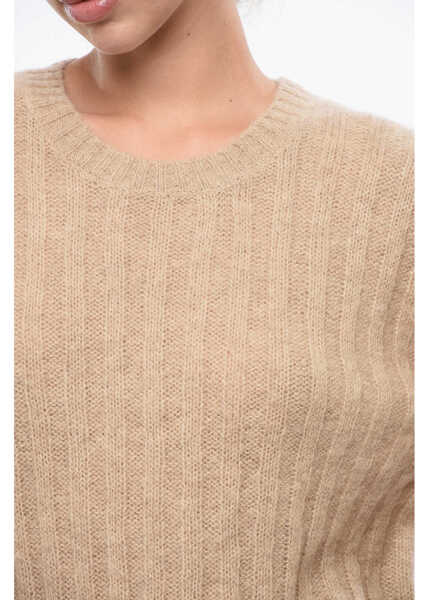 Pulovere BY MALENE BIRGER Ribbed Wool Blend Crew-Neck Sweater Beige Femei (BM 18775492) 3
