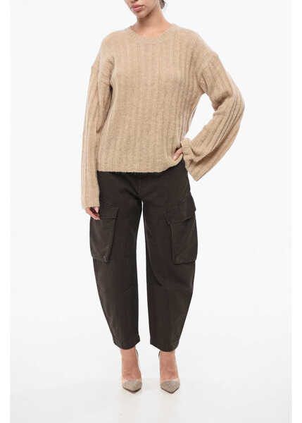 Pulovere BY MALENE BIRGER Ribbed Wool Blend Crew-Neck Sweater Beige Femei (BM 18775492) 4