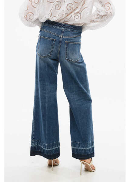 Blugi drepti Valentino Garavani Regular Fit Jeans With Braided Beads Embroidery Blue Femei (BM 18775498) 2