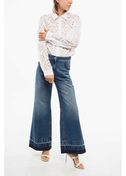 Blugi drepti Valentino Garavani Regular Fit Jeans With Braided Beads Embroidery Blue Femei (BM 18775498) 4