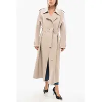 Trenciuri Virgin Wool Maxi Trench With Belt Femei