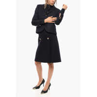 Imbracaminte Dama pagina 408 - Sacouri Thom Browne Wool Blazer With Golden Effect 2-Buttons Blue Femei (BM 18775528) - B-mall.ro