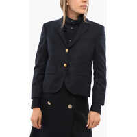 Sacouri Wool Blazer With Golden Effect 2-Buttons Femei