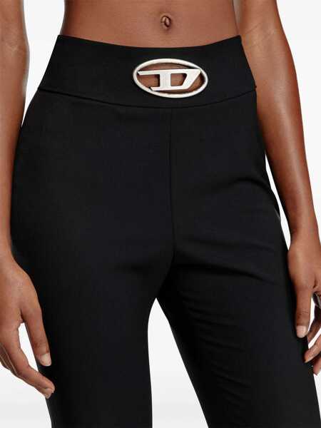 Pantaloni office Diesel Boot Cut Gabardine P-Erseus Pants With Monogram Black Femei (BM 18775543) 5