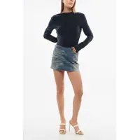 Fuste scurte Dama - Fuste scurte Diesel Bleached Effect Denim De-Pra Miniskirt Blue Femei (BM 18775576) - B-mall.ro