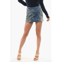 Fuste scurte Bleached Effect Denim De-Pra Miniskirt Femei