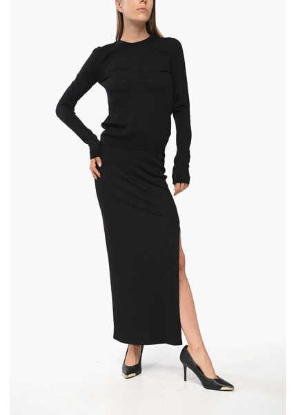 Pulovere MRZ Solid Color Cashmere And Silk Crew-Neck Sweater Black Femei (BM 18775681) 2