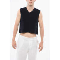 Pulovere Sleeveless V-Neck Cotton Sweater Barbati