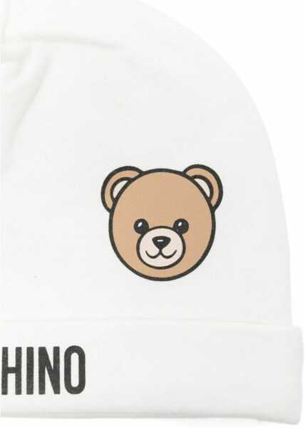 Palarii Moschino Bear Logo Hat WHITE Baieti (BM 18775957) 2