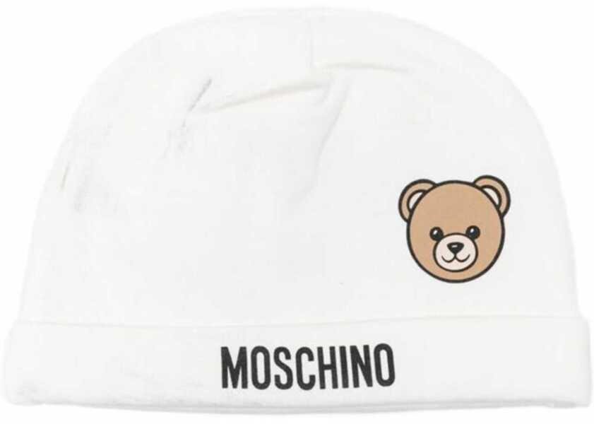 Palarii Moschino Bear Logo Hat WHITE Baieti (BM 18775957) 1