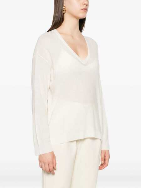 Pulovere casual Fabiana Filippi Wool Jersey. IVORY Femei (BM 18775999) 3